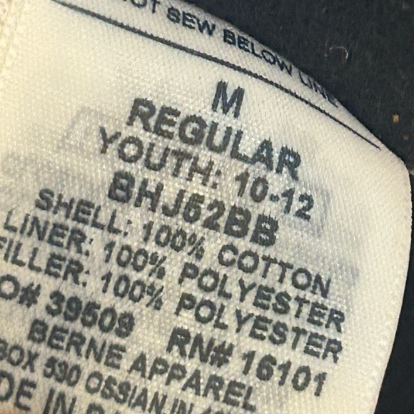 Berne Original Washed Quilt Lined Hooded Jacket charcoal 10-12 tiny flaw pocket - Picture 6 of 9